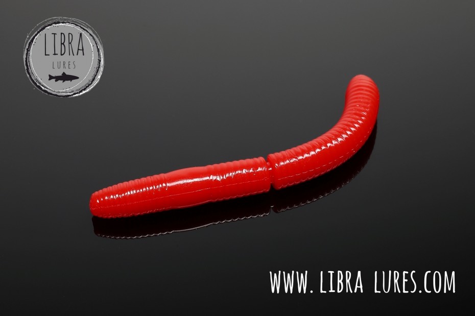 Libra Lures Fatty D`Worm 65mm | Forellenköder supersoft | Inhalt: 10 Stück | Aroma: Knoblauch | Farbe: 021 / Red