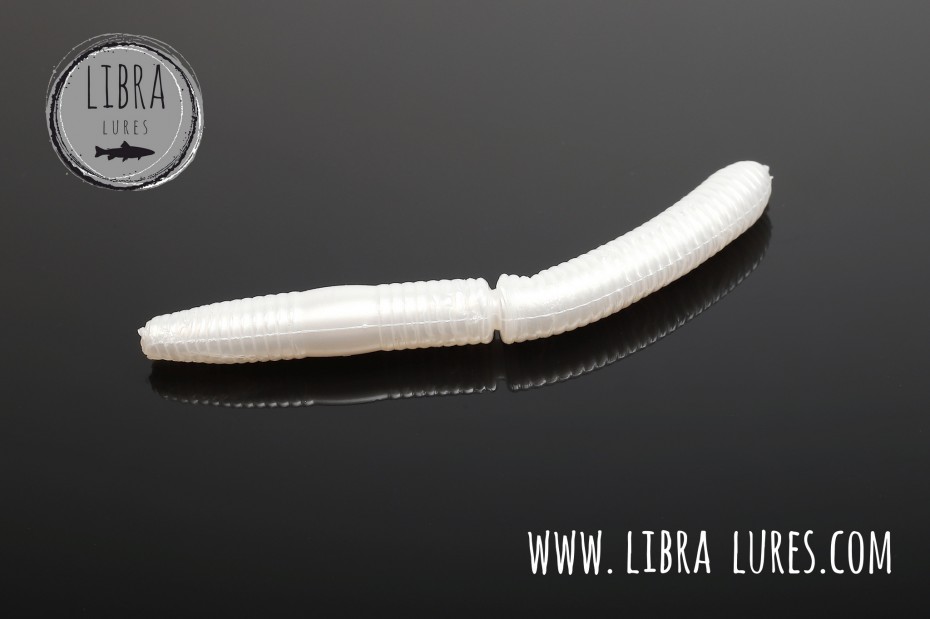 Libra Lures Fatty D`Worm Tournament 55mm | Forellenköder supersoft | Inhalt: 12 Stück | Aroma: Krill | Farbe: 004 Silver Pearl