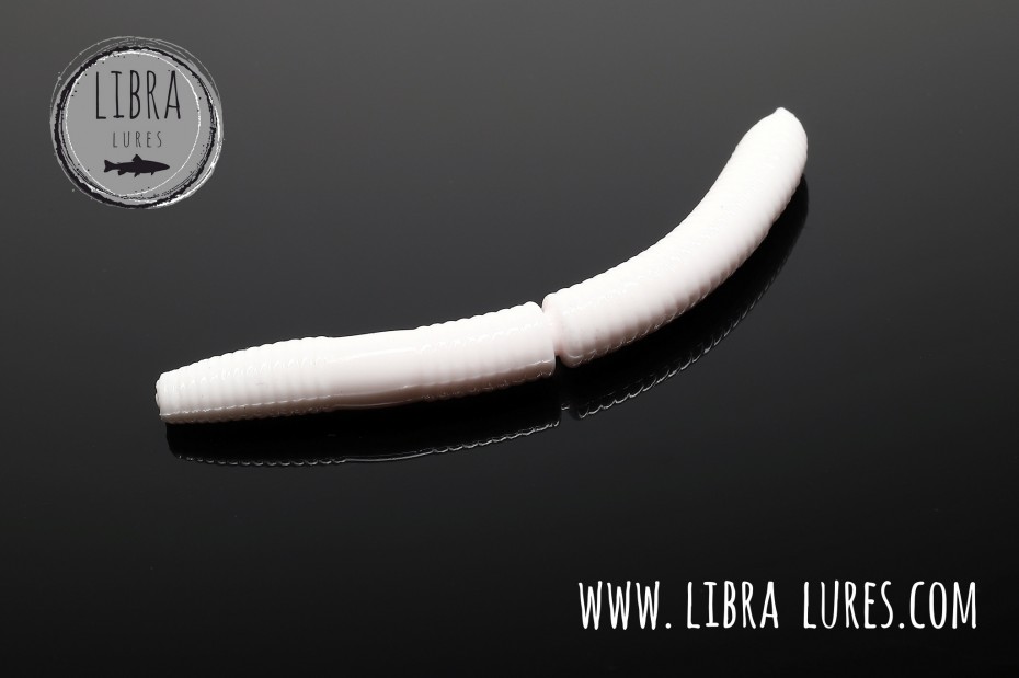 Libra Lures Fatty D`Worm Tournament 55mm | Forellenköder supersoft | Inhalt: 12 Stück | Aroma: Krill | Farbe: 001 White