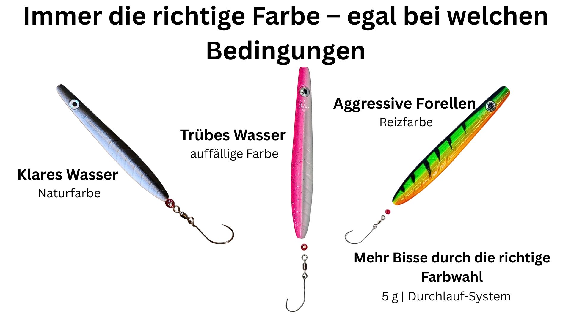 Troutwerk ParaLAXX Forellenblinker Set 5 g | 3er Set – Allround Forellensee Set für schwierige Forellen | Durchlaufblinker UL Angeln & Trout Area