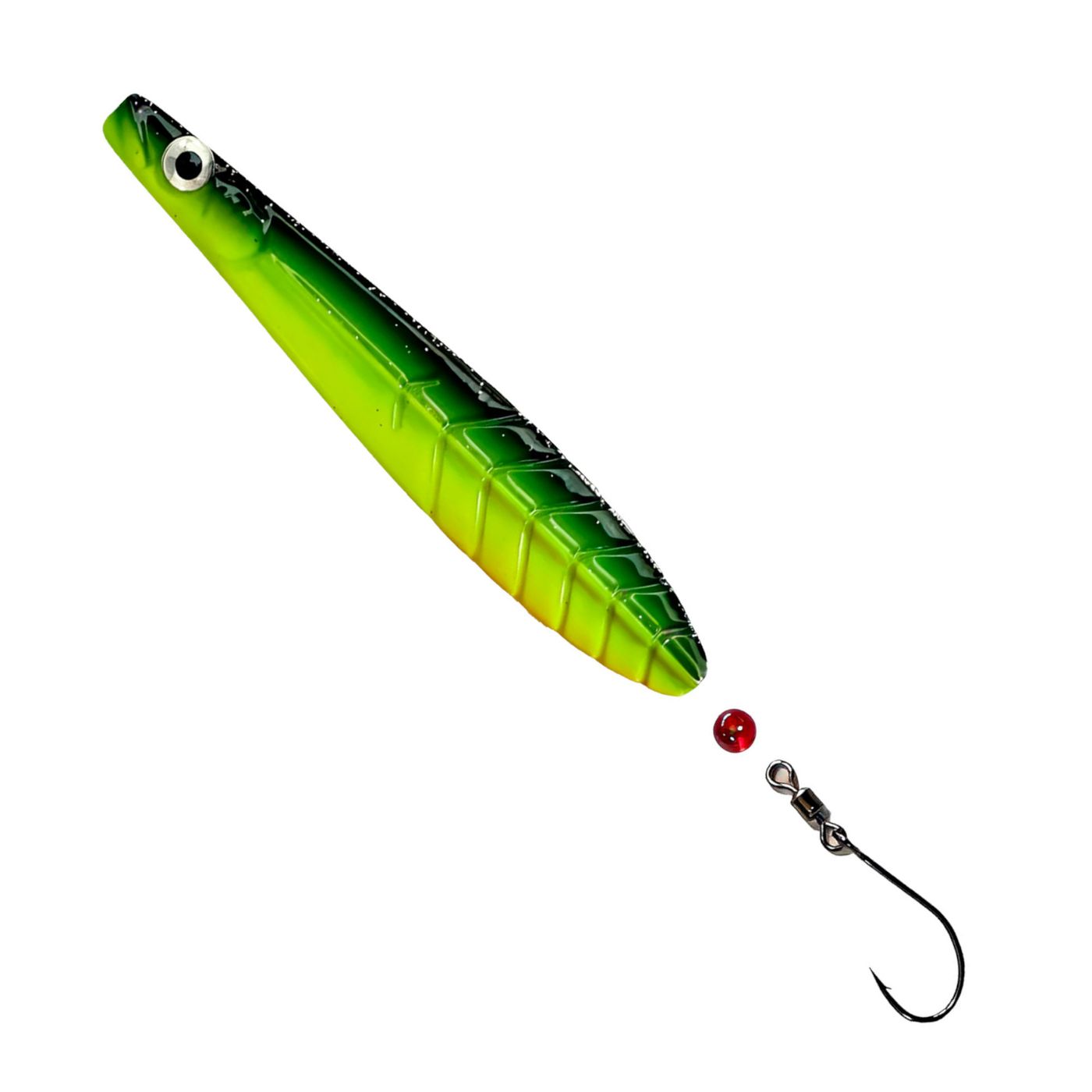 ParaLAXX Inlineblinker 10 gr. (7,5 cm) – Durchlaufblinker für Forelle & Meerforelle | Ready-to-Fish Set mit Einzelhaken, Tönnchenwirbel & Knotenschutz-Perle | Süß- & Salzwasser | UV-aktiv | Farbe: Grün- Gelb- Rot