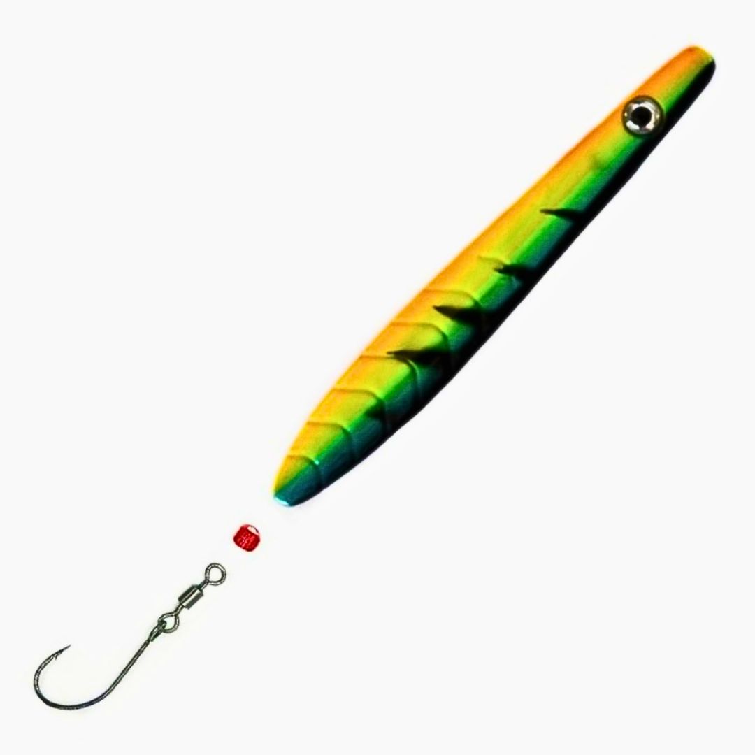 ParaLAXX Inlineblinker 5 gr. (6,5 cm) – Durchlaufblinker für Forelle & Meerforelle | Ready-to-Fish Set mit Einzelhaken, Tönnchenwirbel & Knotenschutz-Perle | Süß- & Salzwasser | UV-aktiv | Farbe: Firetiger Blue
