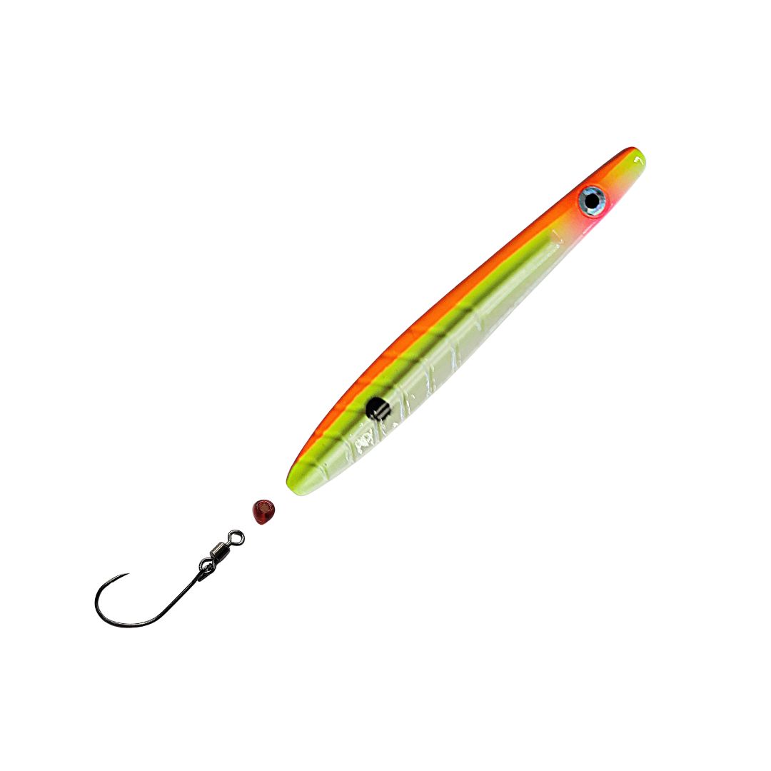 ParaLAXX Inlineblinker 5 gr. (6,5 cm) – Durchlaufblinker für Forelle & Meerforelle | Ready-to-Fish Set mit Einzelhaken, Tönnchenwirbel & Knotenschutz-Perle | Süß- & Salzwasser | UV-aktiv | Farbe: Rot- Gelb- Weiß- Schwarzer Punkt