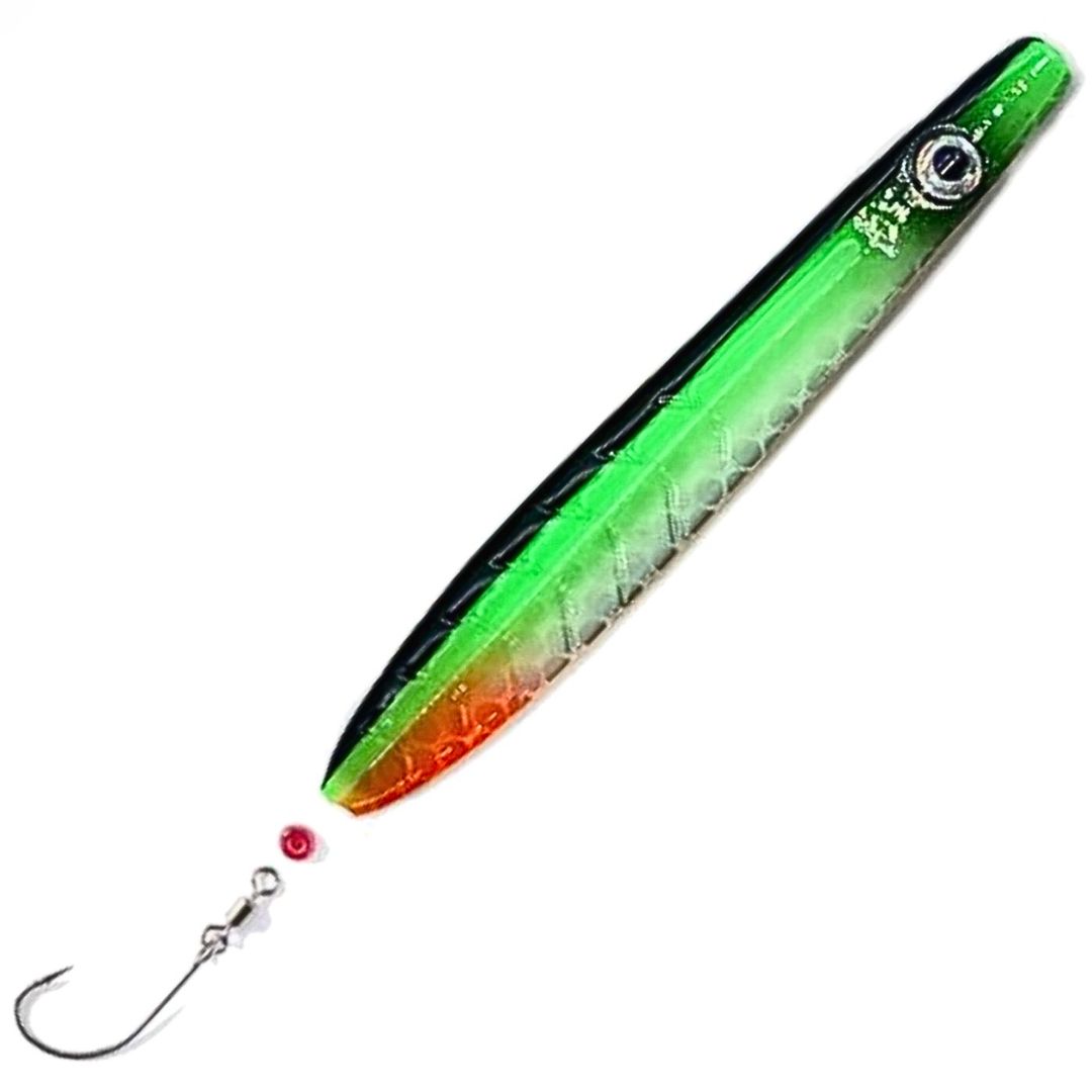 ParaLAXX Inlineblinker 5 gr. (6,5 cm) – Durchlaufblinker für Forelle & Meerforelle | Ready-to-Fish Set mit Einzelhaken, Tönnchenwirbel & Knotenschutz-Perle | Süß- & Salzwasser | UV-aktiv | Farbe: Schwarz- Grün- Silberfarben- Rot