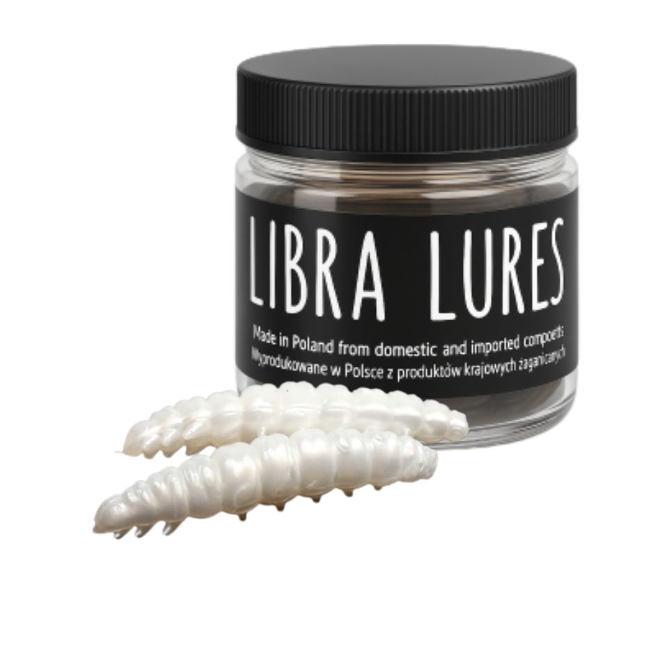 Libra Lures Larva 30mm | Forellenköder Supersoft | Inhalt: 15 Stück | Aroma: Knoblauch | Farbe: 000 / Glow UV Green