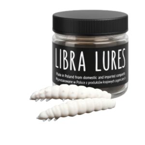 Libra Lures Larva 30mm | Forellenköder Supersoft | Inhalt: 15 Stück | Aroma: Knoblauch | Farbe: 001 / White