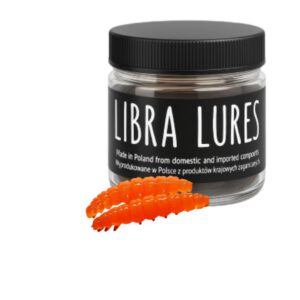 Libra Lures Larva 30mm | Forellenköder Supersoft | Inhalt: 15 Stück | Aroma: Knoblauch | Farbe: 011 / Hot Orange