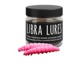 Libra Lures Larva 30mm | Forellenköder Supersoft | Inhalt: 15 Stück | Aroma: Knoblauch | Farbe: 017 / Bubble Gum