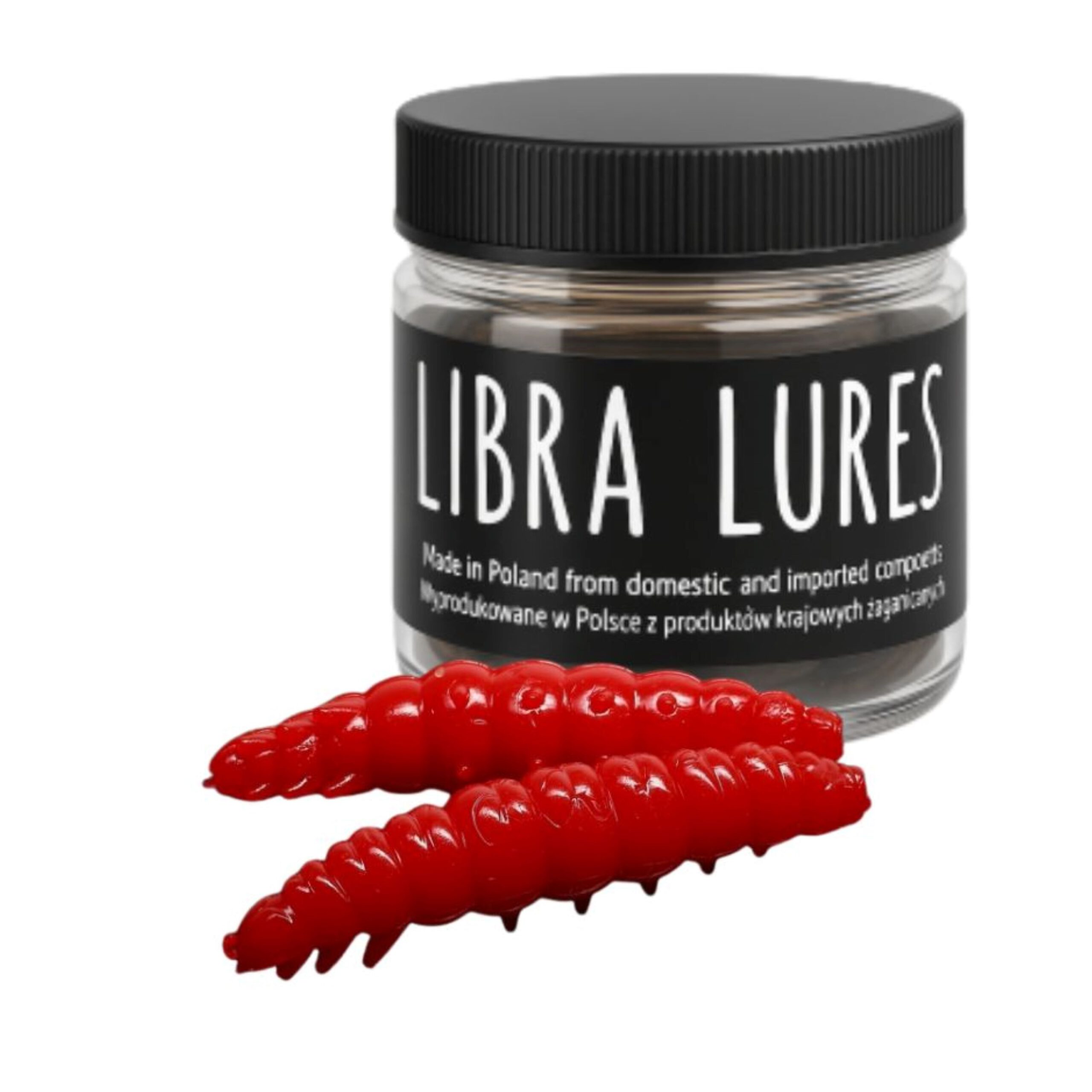 Libra Lures Larva 45mm | Forellenköder Supersoft | Inhalt: 8 Stück | Aroma: Knoblauch | Farbe: 021 Red