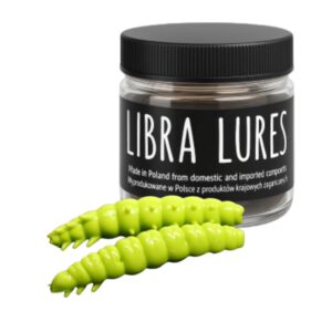 Libra Lures Larva 30mm | Forellenköder Supersoft | Inhalt: 15 Stück | Aroma: Knoblauch | Farbe: 027 / Apple Green