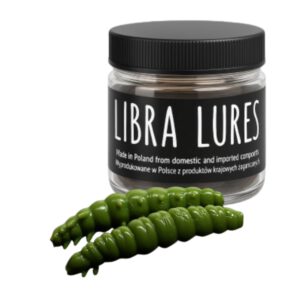 Libra Lures Larva 45mm | Forellenköder Supersoft | Inhalt: 8 Stück | Aroma: Knoblauch | Farbe: 031 / Olive