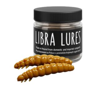 Libra Lures Larva 45mm | Forellenköder Supersoft mit Knoblauch- Aroma | Inhalt: 8 Stück | Farbe: 036 / Coffee Milk