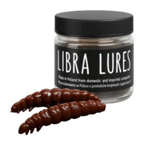 Libra Lures Larva 30mm | Forellenköder Supersoft | Inhalt: 15 Stück | Aroma: Knoblauch | Farbe: 038 / Brown