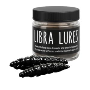 Libra Lures Larva 45mm | Forellenköder Supersoft | Inhalt: 8 Stück | Aroma: Käse | Farbe: 040 Black