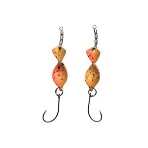 Twist’n Catch - Forellenblinker | Twister-Spoon in 4 gr. | Forellenköder Plus Wirbel und Haken | Blinker Angeln Spoons Forelle | Farbe: Beige- Glitter/Orange- Glitter