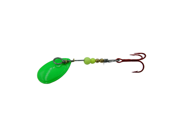 pro-bite Kuss der Schlange KDS - DAS ORIGINAL - in grün/Ultraleicht- Spinner mit Drillingshaken in 1 gr.