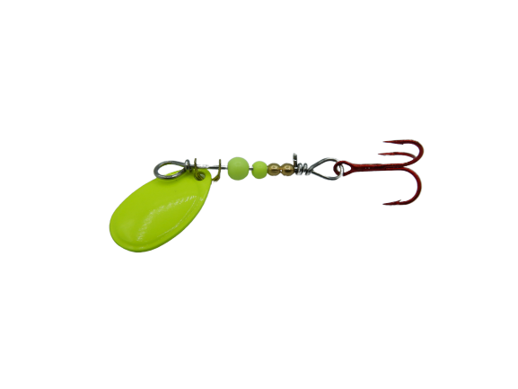 pro-bite Kuss der Schlange KDS - DAS ORIGINAL - in Chartreuse/Ultraleicht- Spinner mit Drillingshaken in 1 gr.