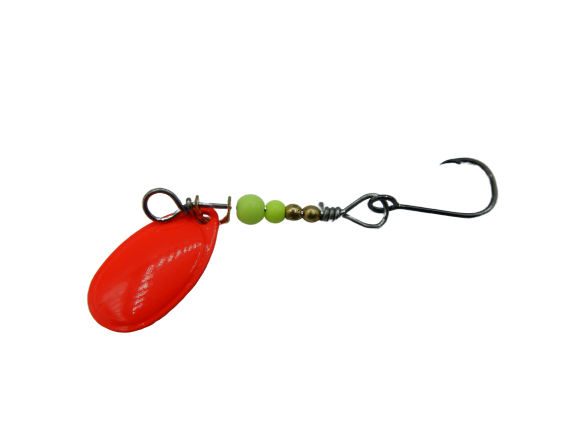pro-bite Kuss der Schlange KDS - DAS ORIGINAL - in Fluo-orange/Ultraleicht- Spinner mit Einzelhaken ohne Widerhaken in 1 gr.