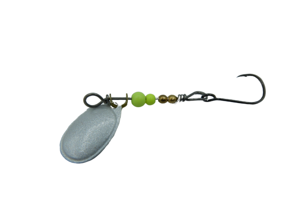 pro-bite Kuss der Schlange KDS - DAS ORIGINAL - in Fluo-Perlmutt/Ultraleicht- Spinner mit Einzelhaken ohne Widerhaken in 1 gr.