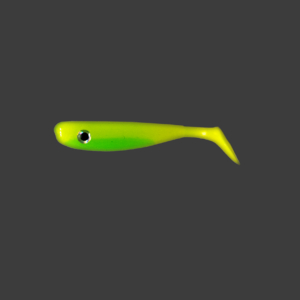 pro-bite Poppy Gummifisch | UV- Aktiv | Inhalt: 3 Stück | ungiftig, umweltfreundlich, nachhaltig und 100% recyclebar | Kunstköder für Barsch, Forelle und Zander in 7,5cm | Farbe: Radioactive- UV