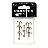 Praesten Treble Hooks - 8 Drillingshaken, Größe:12