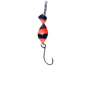 Twist’n Catch - Forellenblinker | Twister-Spoon in 4 gr. | Forellenköder Plus Wirbel und Haken | Blinker Spoon Forelle | Farbe: Fluo-Orange/Schwarz