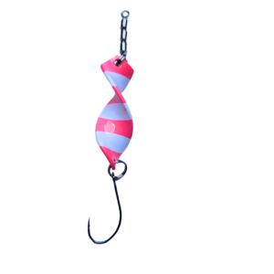 Twist’n Catch - Forellenblinker | Twister-Spoon in 4 gr. | Forellenköder Plus Wirbel und Haken | Blinker Spoon Forelle | Farbe: Pink/Weiss