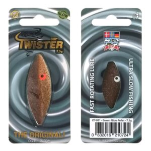 Twister OGP Durchlaufblinker in 2 gr. | selbstleuchtend | Forellenblinker | Farbe: Brown Glow Pellet