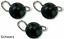 pro-bite Cheburashka aus Tungsten - Flexibler Jigkopf/zum ultraleichten Barsch- und Forellenangeln/Farbe: Schwarz/Gewicht: 1 gr.